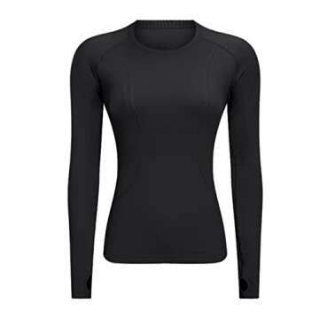 LUYAA Long Sleeves Workout Shirts for Women - Seamless Athletic Top with Thumb Holes