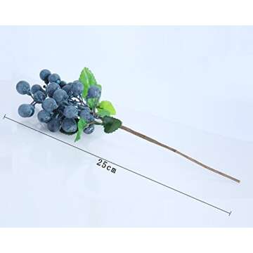 XLYS Artificial Blueberry Fruits,Fake Berries Picks,California Berries Rich Red Berry Stems for Home Party Wedding Decoration,10 Pcs (Blue)