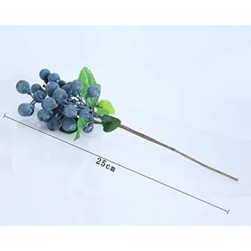 XLYS Artificial Blueberry Fruits,Fake Berries Picks,California Berries Rich Red Berry Stems for Home Party Wedding Decoration,10 Pcs (Blue)