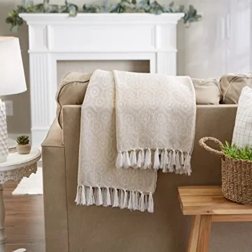 DII Modern Cotton Geometric Throw Blanket for Cozy Decor