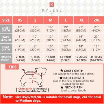 KYEESE Gingham Knit Dog Sweaters - Warm Pullover Coats for Medium Dogs, Girls & Boys - Fall & Winter