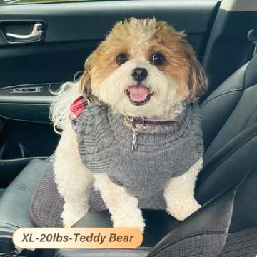 KYEESE Gingham Knit Dog Sweater - Stylish & Warm Pullover