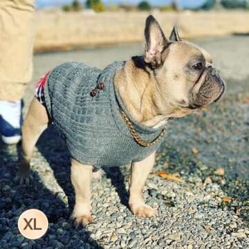 KYEESE Gingham Knit Dog Sweater - Stylish & Warm Pullover
