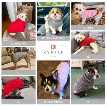 KYEESE Gingham Knit Dog Sweater - Stylish & Warm Pullover