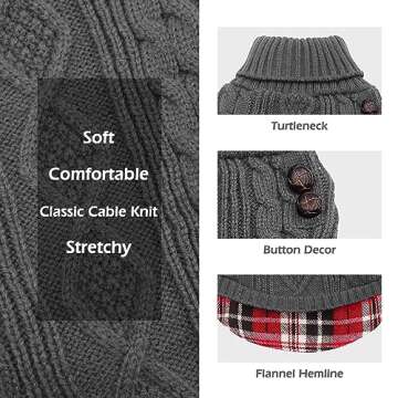 KYEESE Gingham Knit Dog Sweater - Stylish & Warm Pullover