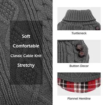 KYEESE Gingham Knit Dog Sweater - Stylish & Warm Pullover