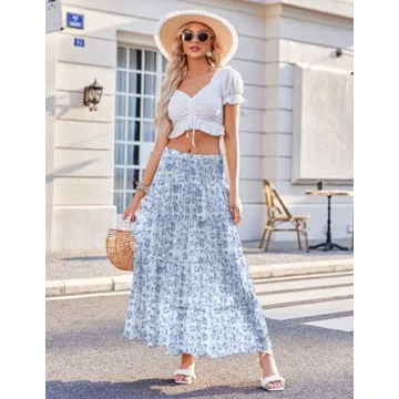 Zeagoo Women's Summer Boho Maxi Skirt - Stylish & Versatile