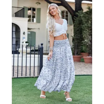 Zeagoo Women's Summer Boho Maxi Skirt - Stylish & Versatile