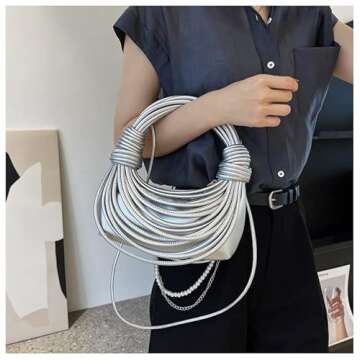 Elegant Knotted Woven Handbag for Trendy Women
