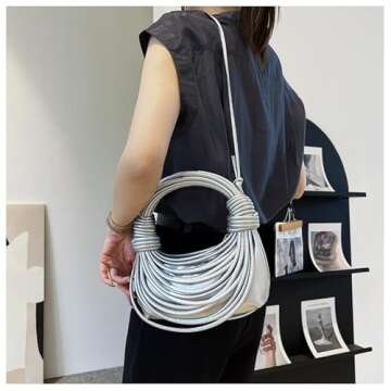 Elegant Knotted Woven Handbag for Trendy Women