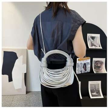 Elegant Knotted Woven Handbag for Trendy Women