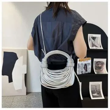 Elegant Knotted Woven Handbag for Trendy Women