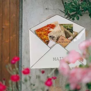 SOFFEE DESIGN Wall Mount Metal Mail Holder Envelope Shape Mail Organizer for Storage Postcard, Mail, Newspaper, Letter, Bill, Magazine, Home Office Wall Decor Hanging Letter Basket Mailbox - White