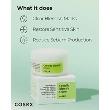 COSRX Centella Blemish Cream, 1.05 fl.oz / 30g | Centella | Korean Skin Care, Vegan, Cruelty Free, Paraben Free