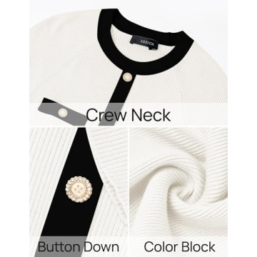 ZESICA Women's Color Block Midi Sweater Dress - Fall 2024