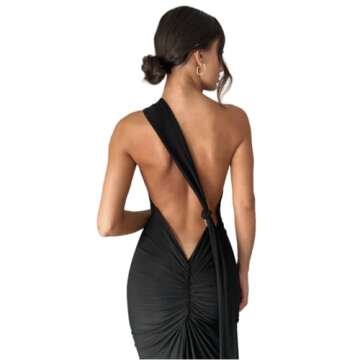 Stylish Women's One-Shoulder Backless Maxi Dress