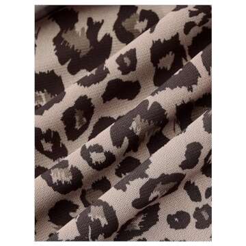 BEAUDRM Women's Y2K Leopard Print Halter Dress Sexy Ruched Tie Backless Tiered Layer Mini Dresses Cheetah Mesh Ruffle Dress Brown Small