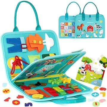 Hahaland Busy Board for Toddlers Learning Activities