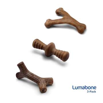 Lumabone Real Bacon Medium 3-Pack | Durable Dog Chew Toys for Aggressive Chewers Made in USA