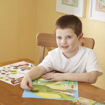 Melissa & Doug Make-a-Face Sticker Pad - Crazy Animals, 20 Faces, 5 Sticker Sheets