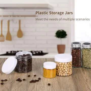 SGHUO Empty 24 Pack Slime Containers, 12 6oz and 12 2oz Plastic Storage Jars with Lids and Labels for DIY Slime, Glitter, Jewelry Making Supplies, Foam Beads