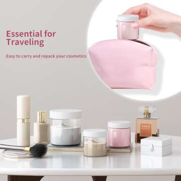 SGHUO Empty 24 Pack Slime Containers, 12 6oz and 12 2oz Plastic Storage Jars with Lids and Labels for DIY Slime, Glitter, Jewelry Making Supplies, Foam Beads