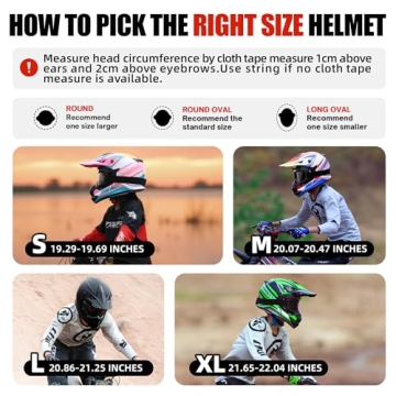 Kids Dirt Bike Helmets DOT Approved Full Face for Young Riders