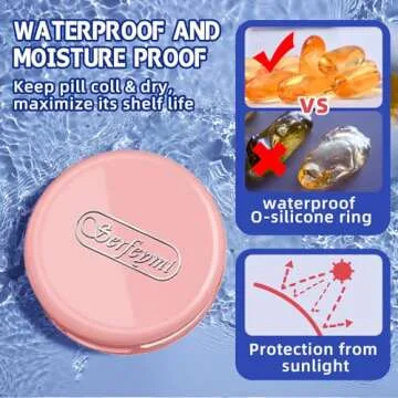 Serfeymi Small Pill Box - 3 Compartments Portable Pill Box for Purse Pocket, Compact Mini Travel Pil...