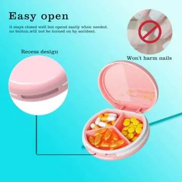 Compact Serfeymi Small Pill Box - 3 Compartments Portable