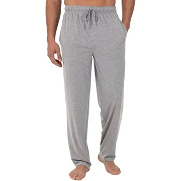Fruit of the Loom Men's Extended Sizes Jersey Knit Sleep Pant - Light Grey Heather, Medium