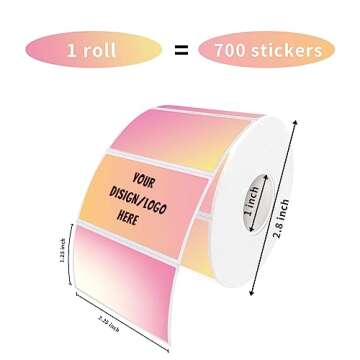Yeachlaing 1.25×2.25 Inch Pink Direct Thermal Sticker Labels,Self-Adhesive Perforated Barcode Addre...