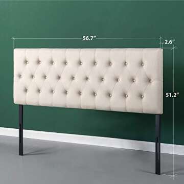 ZINUS Trina Upholstered Headboard, Button Tufted Upholstery, Adjustable Height, Easy Assembly, Taupe...