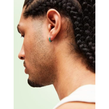 Elegant Green Emerald Hoop Earrings for Women