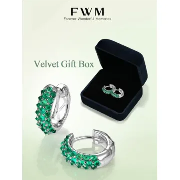 Elegant Green Emerald Hoop Earrings for Women