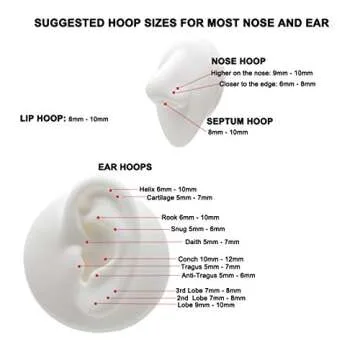 FANSING Small Nose Rings 6mm Cartilage Earring 20g 20 Gauge Helix Daith Tragus Earrings Surgical Steel Nose Hoop Hinged