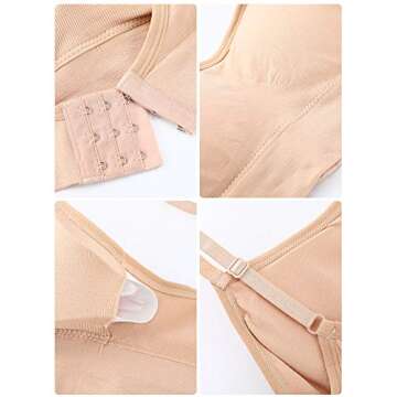 Geyoga 4 Pieces Neck Bralettes Wireless Cami Bra Tank Top Sports Bra for Women Girls(Small,Black, Green, Dark Grey, Pink)