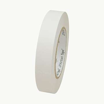 ProTapes Artist Tape Flatback Printable Paper Board or Console Tape, 60 yds Length x 1" Width, White...