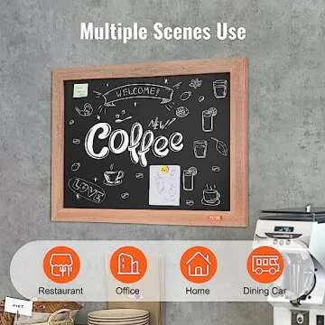 VEVOR Magnetic Chalk Board, Hanging Message Signs with Chalks & Eraser, Vintage Wooden Chalkboard Sign, Rustic Brown Framed Calendar and Bulletin Combo Boards, 18"x24", Kitchen, Home Decor, Wedding