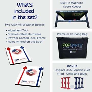 Popdarts USA Board Edition Set - Backyard, Indoor and Outdoor Game for All Ages - Great Cornhole Alt...