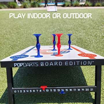 Popdarts USA Board Edition Set - Backyard, Indoor and Outdoor Game for All Ages - Great Cornhole Alternative - Includes 2 All-Weather Boards, Original Set, Travel Case, and Score Keeper