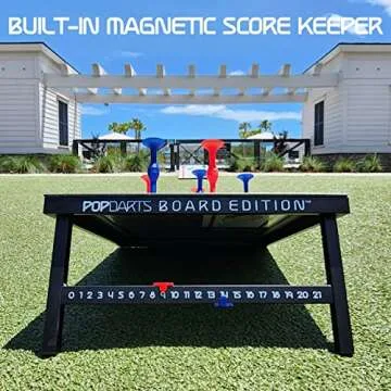 Popdarts USA Board Edition Set - Backyard, Indoor and Outdoor Game for All Ages - Great Cornhole Alternative - Includes 2 All-Weather Boards, Original Set, Travel Case, and Score Keeper