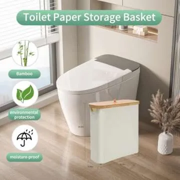 Bangleo Elegant Toilet Paper Storage Basket 30L