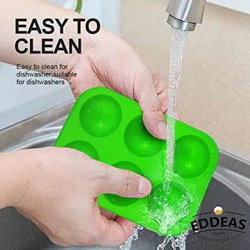 Eddeas Semi Sphere Silicone Chocolate Molds, 3 Pack Half Sphere Silicone Baking Molds for Making Jelly, Chocolate, Cupcake & Pudding, Food Grade & PBA Free (6 Cups, 15 Cups & 24 Cups)