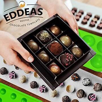 Eddeas Semi Sphere Silicone Chocolate Molds, 3 Pack Half Sphere Silicone Baking Molds for Making Jelly, Chocolate, Cupcake & Pudding, Food Grade & PBA Free (6 Cups, 15 Cups & 24 Cups)