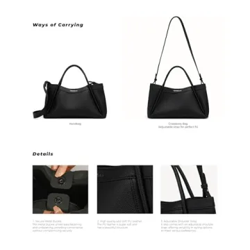 NEWBELLA Kelly Vegan Leather Tote Bag for Women