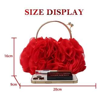 Lanpet Women Floral Clutch Purses Satin Flower Evening Bag Party Prom Handbags