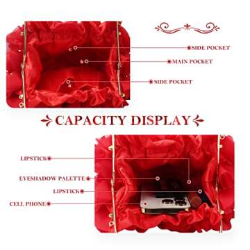 Lanpet Women Floral Clutch Purses Satin Flower Evening Bag Party Prom Handbags