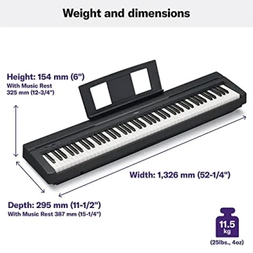 Yamaha P45B 88-Key Weighted Digital Piano for Musicians