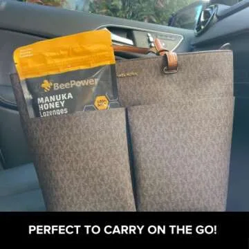 BeePower Manuka Honey Lozenges | MGO 500+ Honey Cough Drops For Soothing Dry, Sore Throat | Contains 40 Lozenges Lemon Flavor | 6.7 Oz