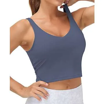 Women’s Longline Sports Bra Wirefree Padded Medium Support Yoga Bras
